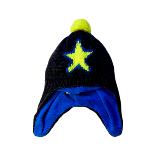 A Black Winter Hats from Boden in size 2T for neutral. (Front View)