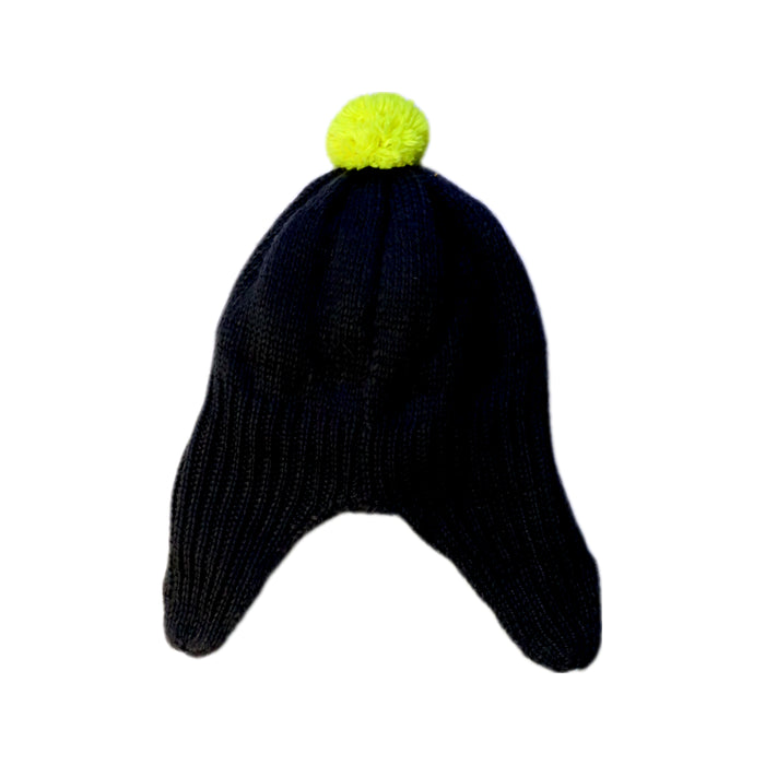 A Black Winter Hats from Boden in size 2T for neutral. (Back View)