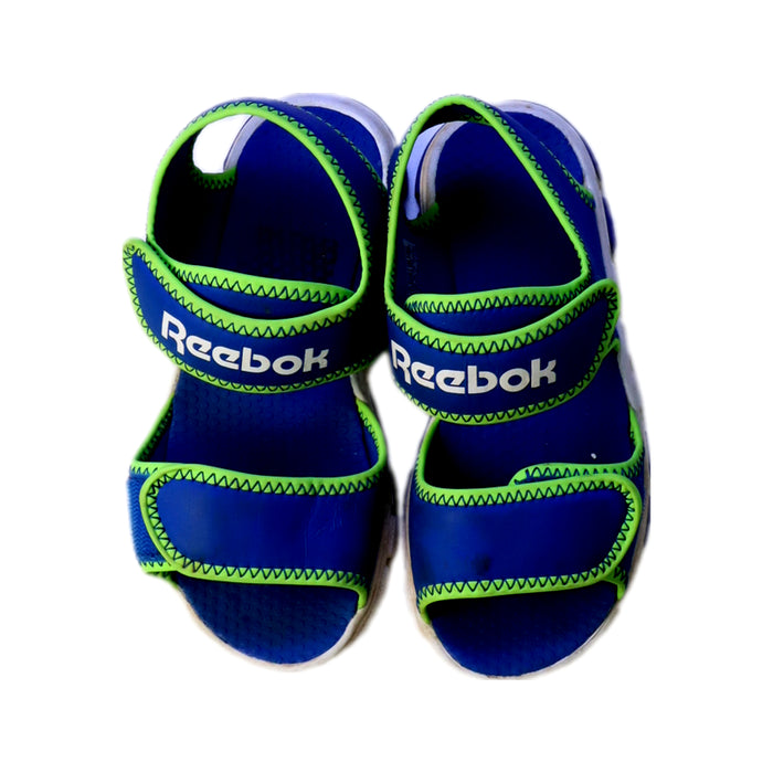 A Blue Sandals from Reebok in size 5T for boy. (Back View)