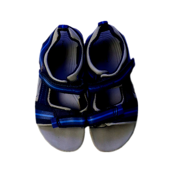 A Blue Sandals from Hush Puppies in size 6T for neutral. (Back View)