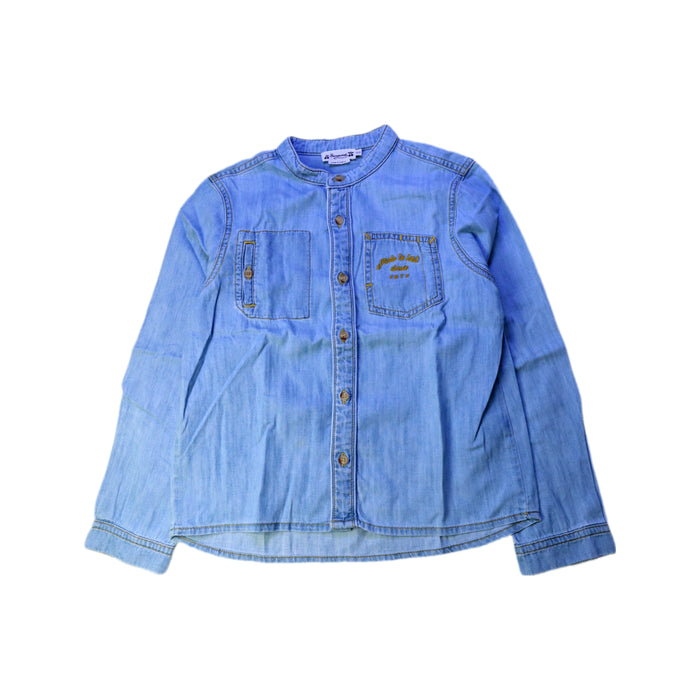 A Blue Long Sleeve Shirts from Bonpoint in size 10Y for boy. (Front View)