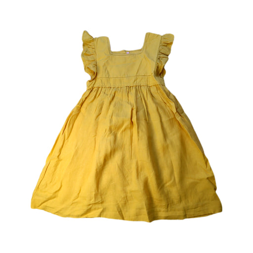 A Yellow Sleeveless Dresses from Bonpoint in size 10Y for girl. (Front View)