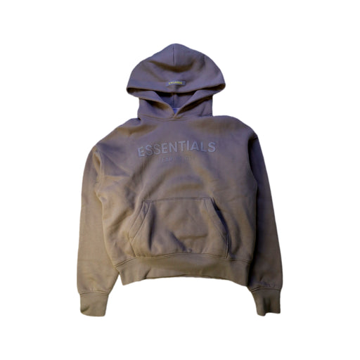 A Taupe Hooded Sweatshirts from Fear of God Essentials in size 8Y for neutral. (Front View)