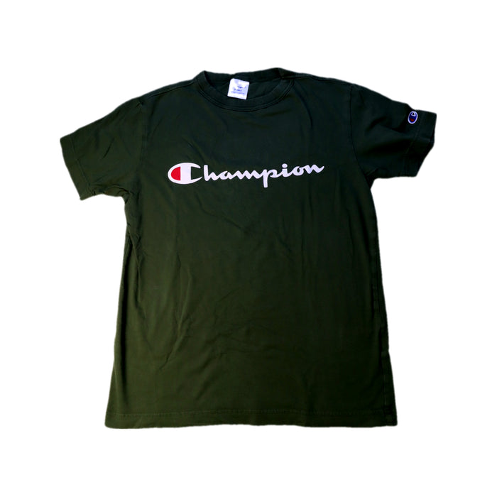 A Green Short Sleeve T Shirts from Champion in size 14Y for neutral. (Front View)