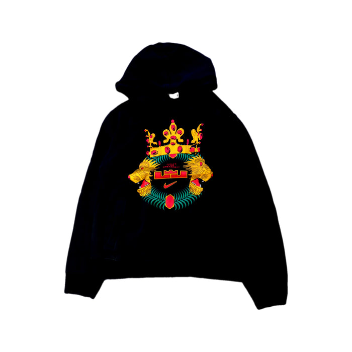 A Black Hooded Sweatshirts from Nike in size 13Y for boy. (Front View)