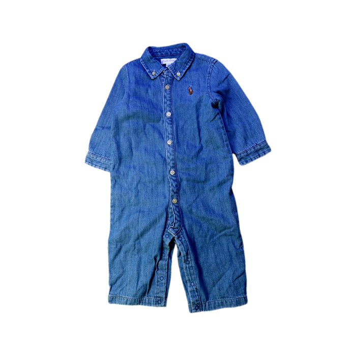 A Blue Long Overalls from Ralph Lauren in size 3-6M for boy. (Front View)