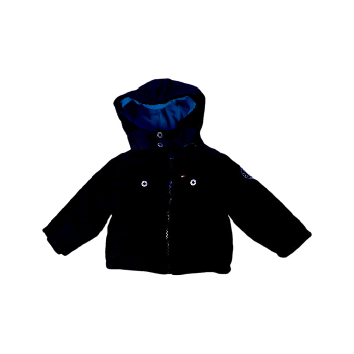 A Navy Puffer/Quilted Coats & Outerwear from Tommy Hilfiger in size 6-12M for boy. (Front View)