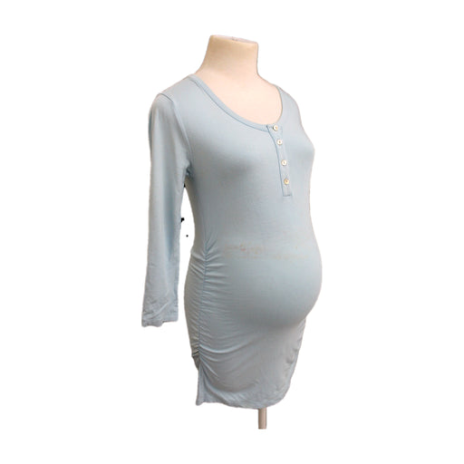 A Blue Long Sleeve Dresses from Isabella Oliver in size Maternity-XS for maternity. (Front View)