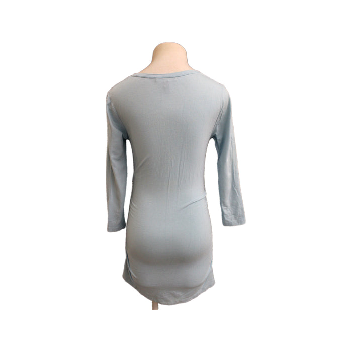 A Blue Long Sleeve Dresses from Isabella Oliver in size Maternity-XS for maternity. (Back View)