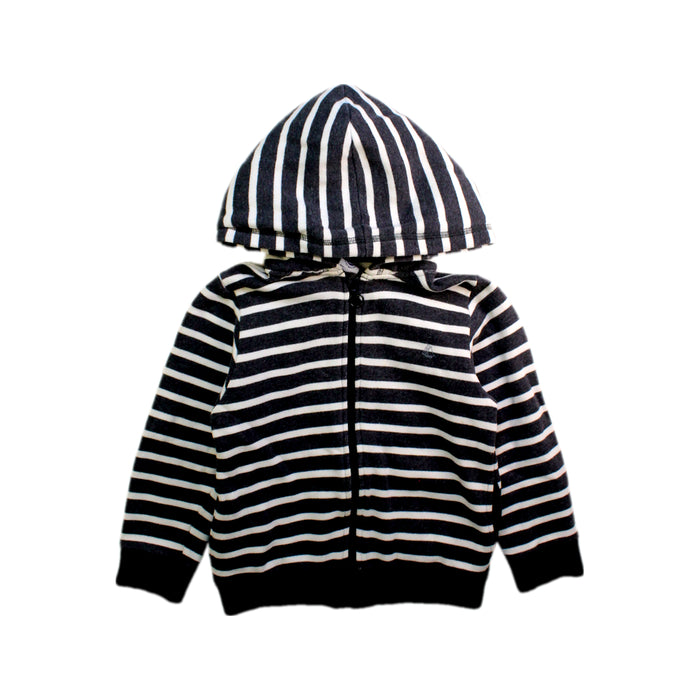 A Black Hooded Sweatshirts from Petit Bateau in size 6T for boy. (Front View)