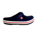 A Navy Slip Ons from Crocs in size 5T for neutral. (Front View)