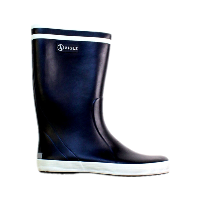 A Blue Rain Boots from Aigle in size 9Y for neutral. (Front View)