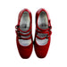 A Red Flats from Carel in size 5T for girl. (Back View)