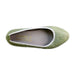 A Green Flats from Bonnet à Pompon in size 5T for girl. (Front View)