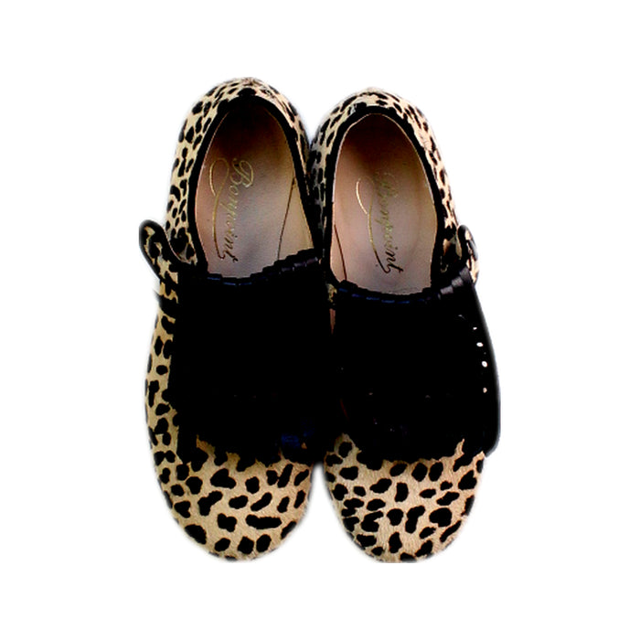 A Beige Flats from Bonpoint in size 6T for girl. (Back View)