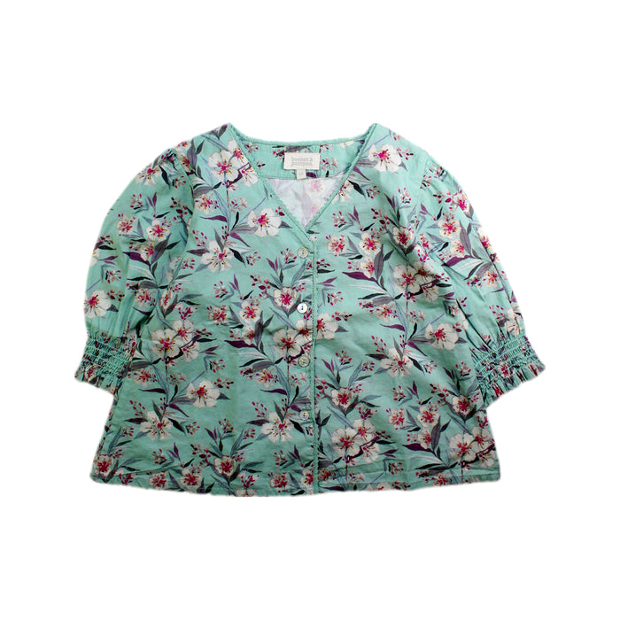 A Green Long Sleeve Tops from Bonnet à Pompon in size 6T for girl. (Front View)
