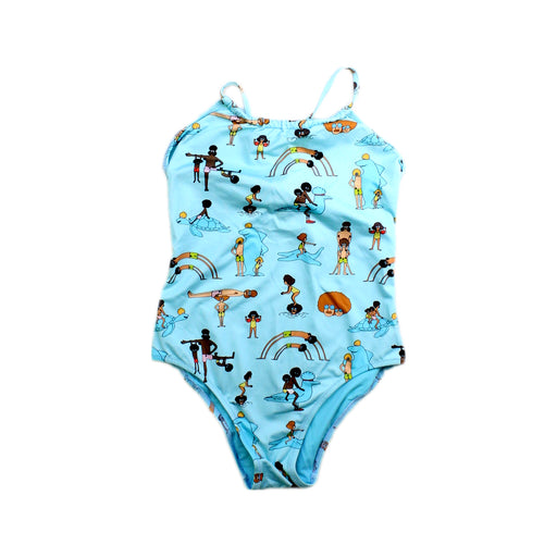 A Blue Swimsuits from Vilebrequin in size 6T for girl. (Front View)