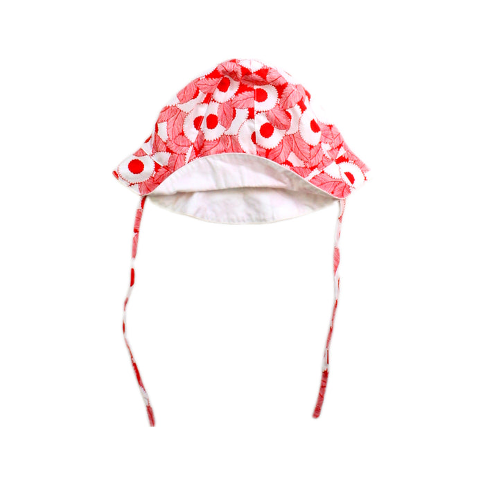A Red Sun Hats from Jacadi in size 3T for girl. (Front View)