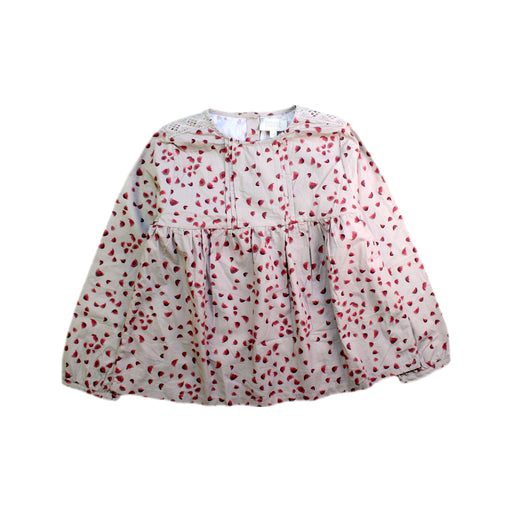 A White Long Sleeve Tops from Bonnet à Pompon in size 6T for girl. (Front View)