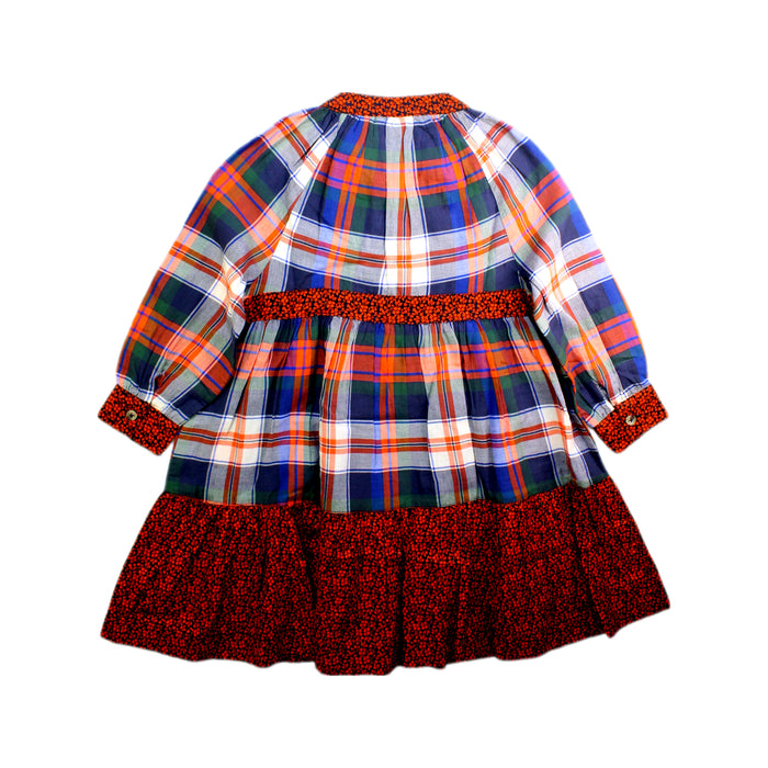 A Multicolour Long Sleeve Dresses from Monoprix in size 5T for girl. (Back View)