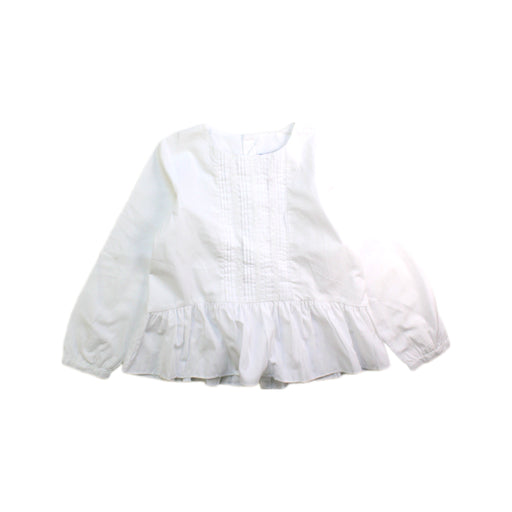 A White Long Sleeve Tops from Jacadi in size 4T for girl. (Front View)