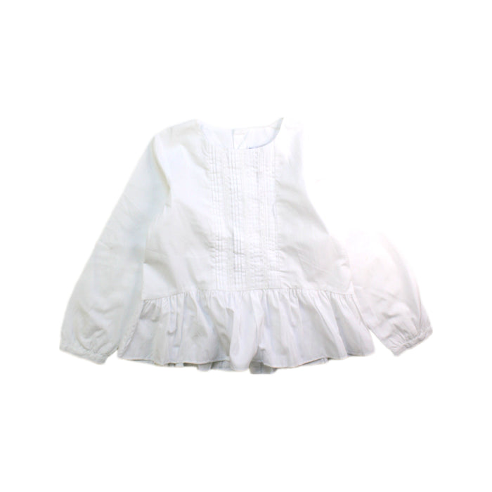 A White Long Sleeve Tops from Jacadi in size 4T for girl. (Front View)
