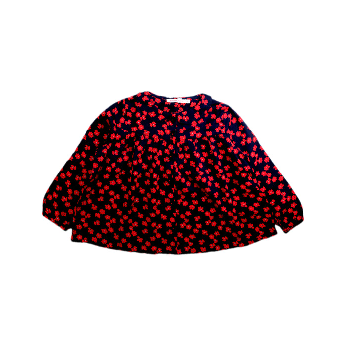 A Navy Long Sleeve Tops from Monoprix in size 4T for girl. (Front View)
