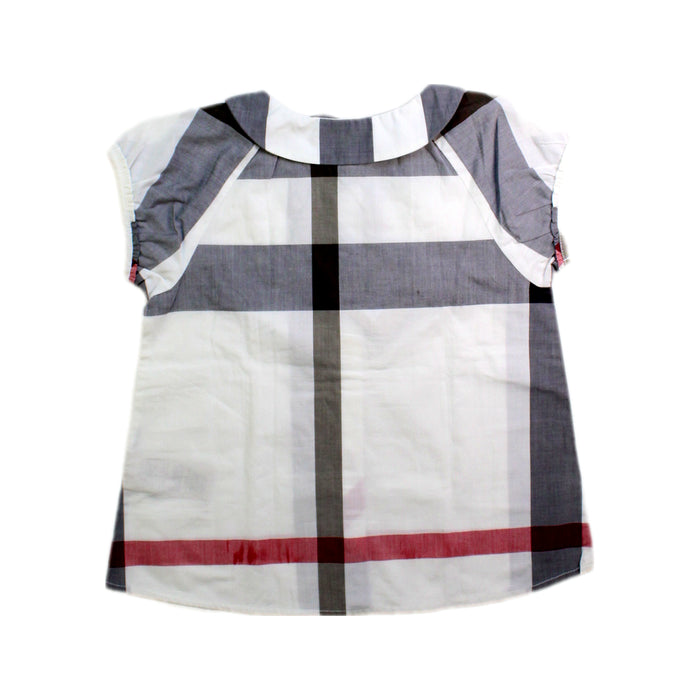 A White Short Sleeve Shirts from Burberry in size 4T for girl. (Back View)