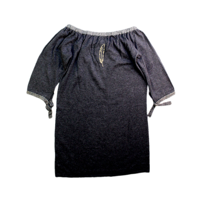 A Grey Sweater Dresses from Excuse My French in size 6T for girl. (Back View)