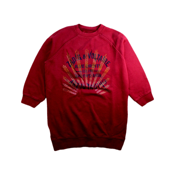 A Red Crewneck Sweatshirts from Zadig & Voltaire in size 6T for girl. (Front View)