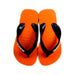 A Orange Flip Flops from Havaianas in size 4T for boy. (Back View)