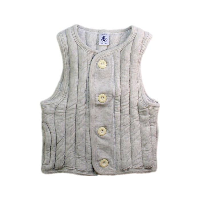 A White Outerwear Vests from Petit Bateau in size 4T for boy. (Front View)