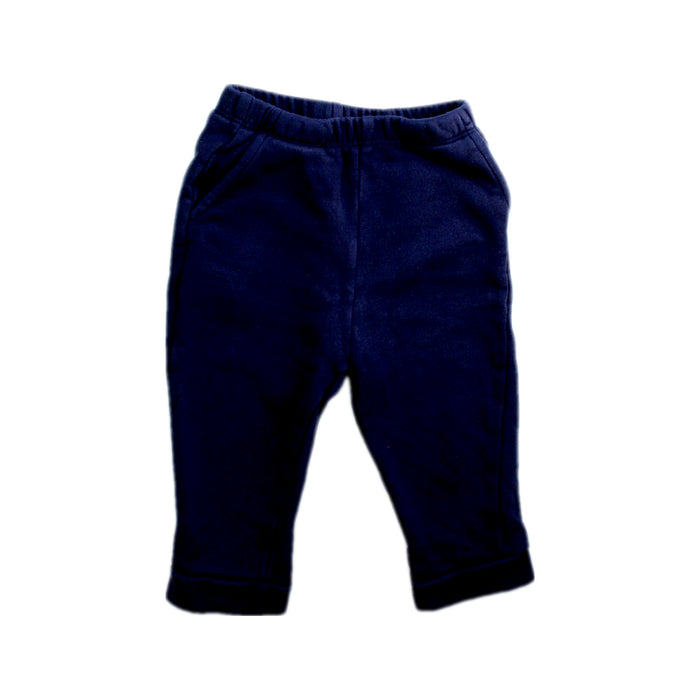 A Navy Sweatpants from The Little White Company in size 6-12M for boy. (Front View)