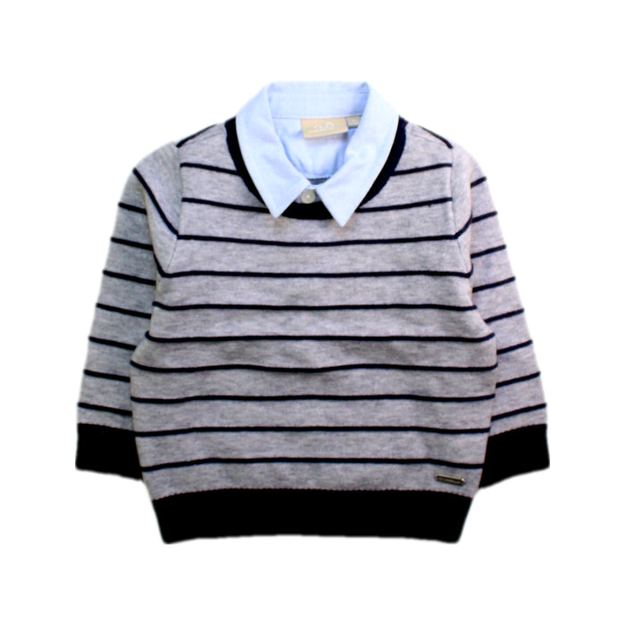 A Grey Long Sleeve Shirts from Chickeeduck in size 18-24M for boy. (Front View)