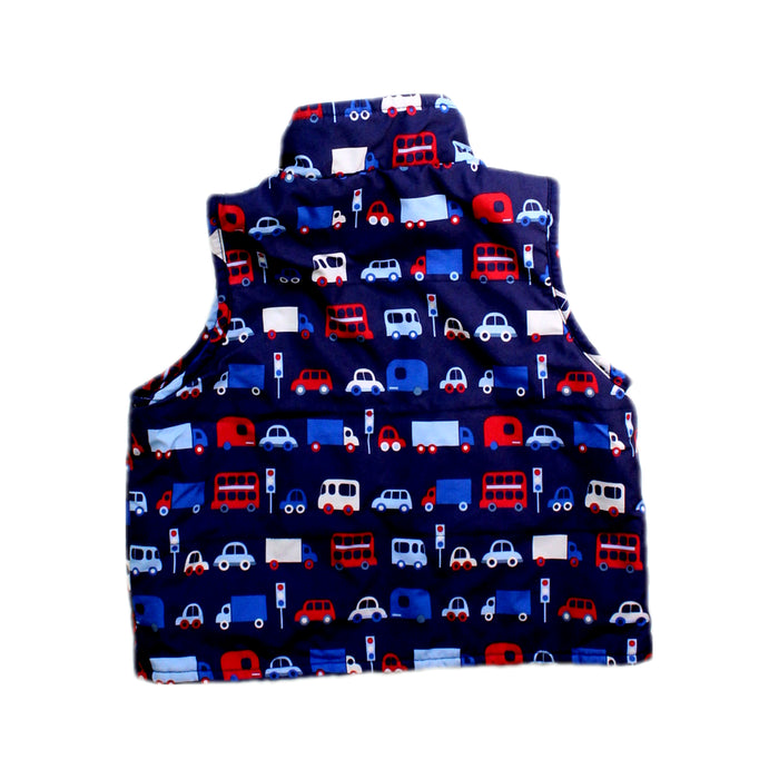 A Blue Outerwear Vests from Jojo Maman Bébé in size 6-12M for boy. (Back View)