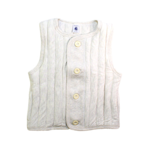 A White Outerwear Vests from Petit Bateau in size 6T for boy. (Front View)