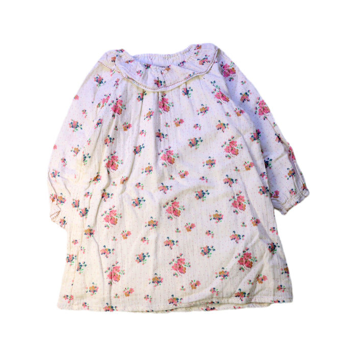 A White Long Sleeve Dresses from Bonton in size 2T for girl. (Front View)