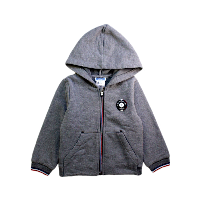 A Grey Zippered Sweatshirts from Jacadi in size 4T for boy. (Front View)