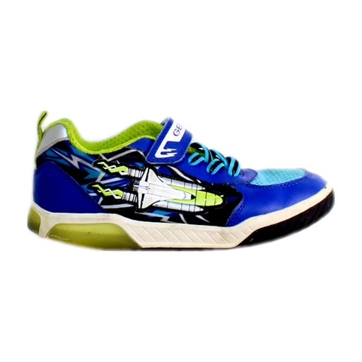 A Blue Sneakers from Geox in size 7Y for boy. (Front View)