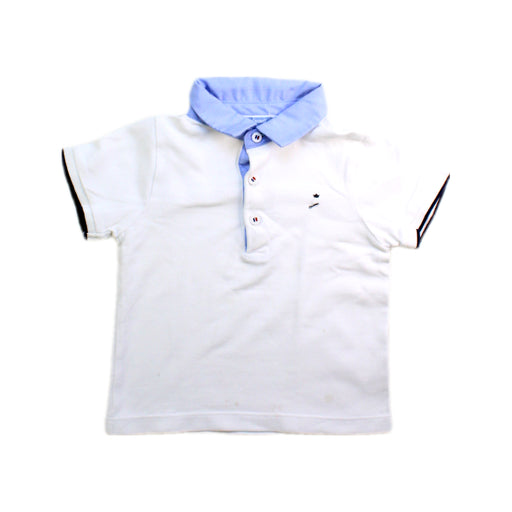 A White Short Sleeve Polos from Jacadi in size 18-24M for boy. (Front View)