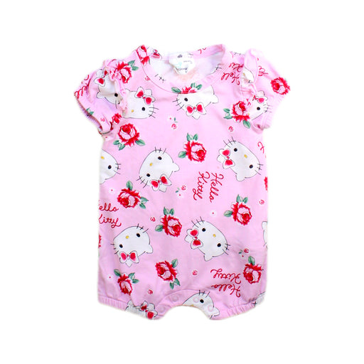 A Pink Short Sleeve Rompers from Peter Alexander in size 3-6M for girl. (Front View)