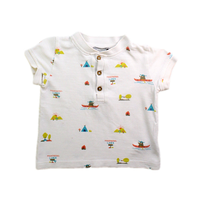 A White Short Sleeve Polos from Bout'Chou in size 18-24M for boy. (Front View)