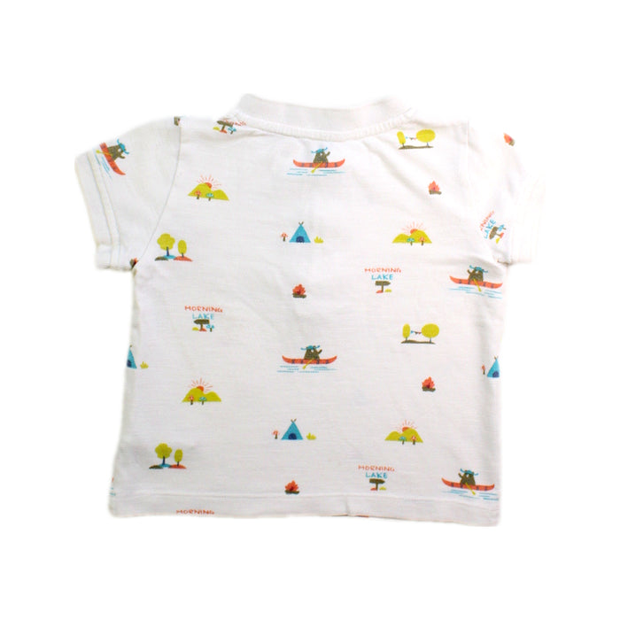 A White Short Sleeve Polos from Bout'Chou in size 18-24M for boy. (Back View)