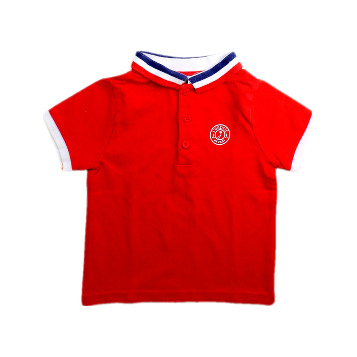 A Red Short Sleeve Polos from Jacadi in size 18-24M for boy. (Front View)