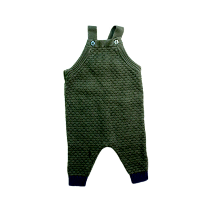 A Green Long Overalls from Mori in size 0-3M for boy. (Front View)