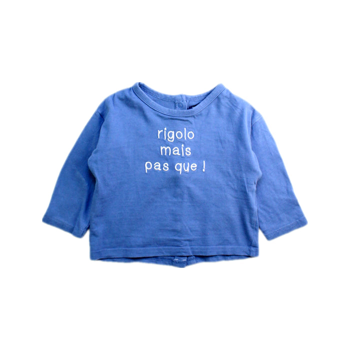 A Blue Long Sleeve Tops from Vertbaudet in size 6-12M for boy. (Front View)