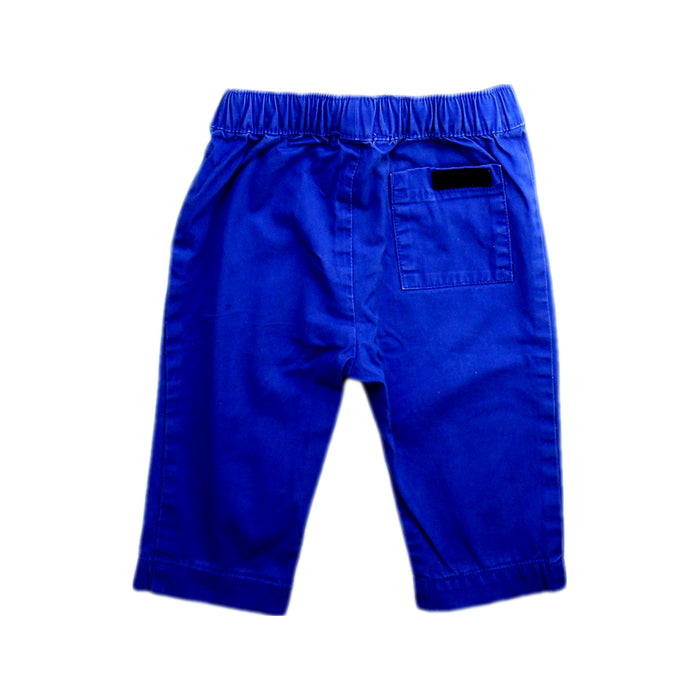 A Blue Casual Pants from Jacadi in size 6-12M for boy. (Back View)
