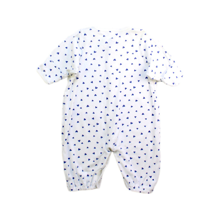 A White Short Sleeve Rompers from Petit Bateau in size Newborn for boy. (Back View)