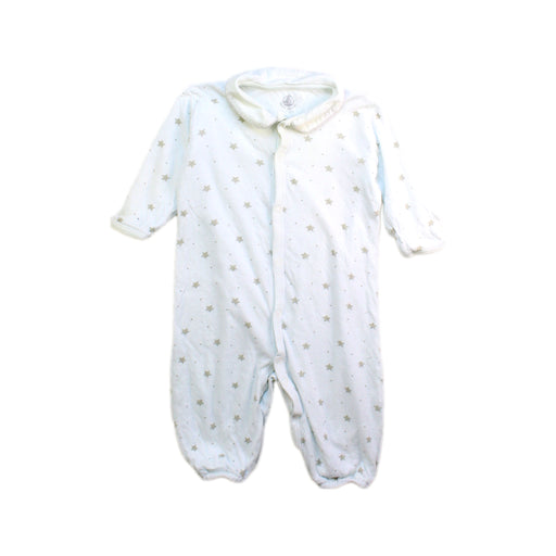 A White Onesies from Petit Bateau in size 0-3M for boy. (Front View)