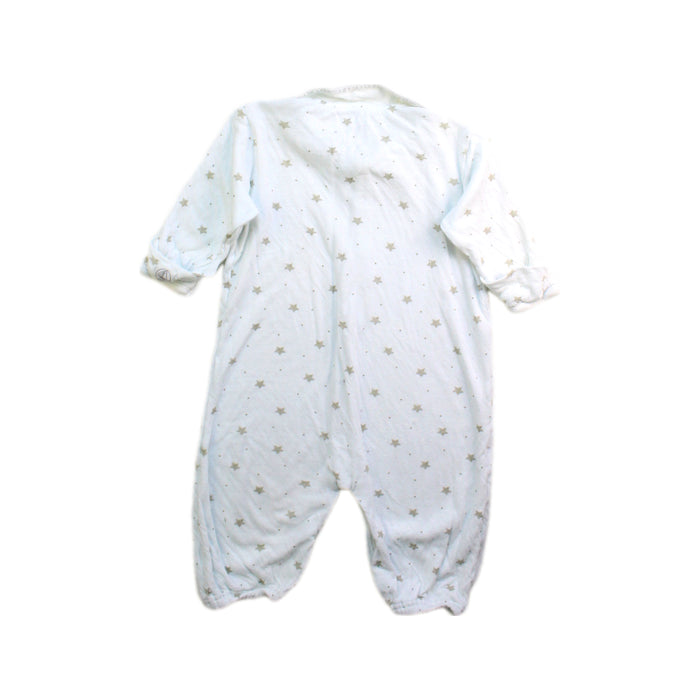 A White Onesies from Petit Bateau in size 0-3M for boy. (Back View)